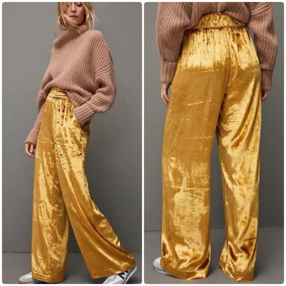 Anthropologie Pants - Anastasia Velvet Wide-Leg Pants